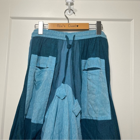 ARK IMPORT - High-Low Boho Skirt - Turquoise Blue - Women’s M/L - Picture 4 of 9